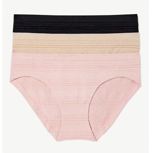 NWT Joyspun Women’s 3Pack Seamless Sheer Stripe Hipster Panties (Multiple Sizes)